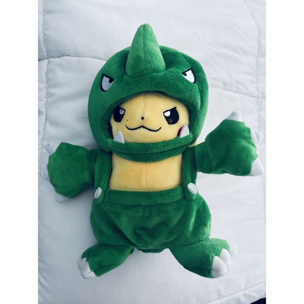 Pokemon Pikachu Green Dinosaur Costume Plush Stuffed Animal Character Toy